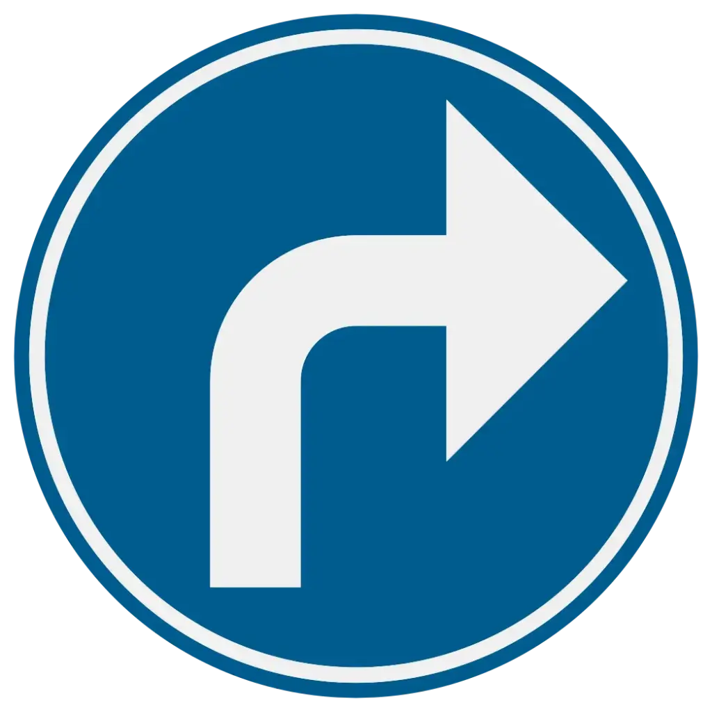 Panneau obligation de tourner à droite