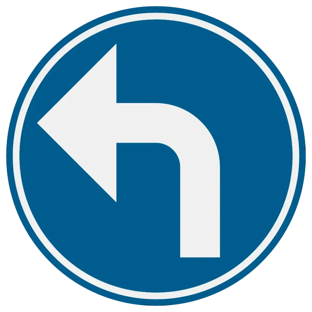 Panneau obligation de tourner à gauche