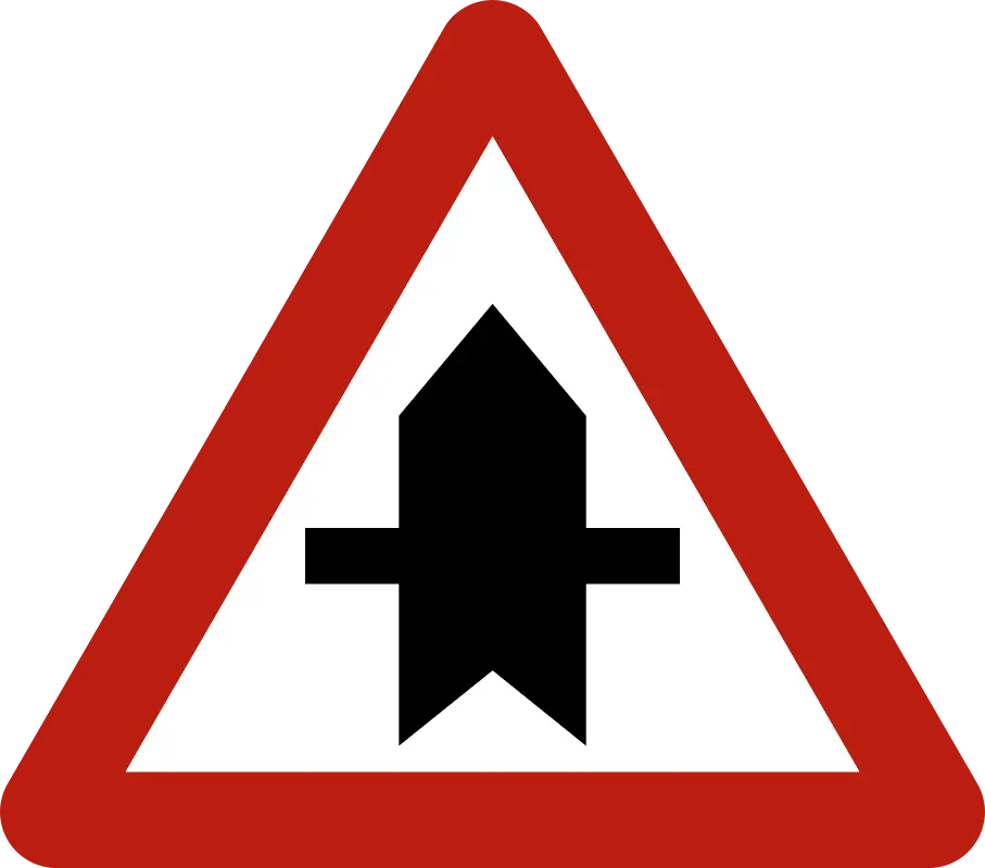 Panneau route prioritaire