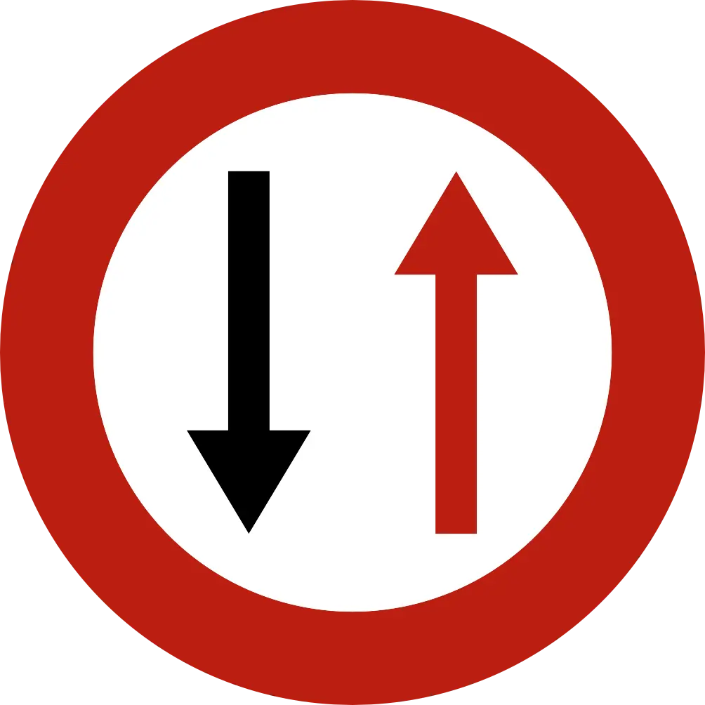 Panneau priorité en face