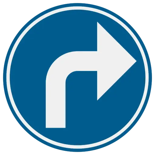 Panneau obligation de tourner à droite