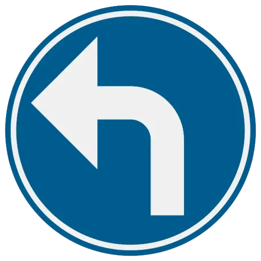 Panneau obligation de tourner à gauche