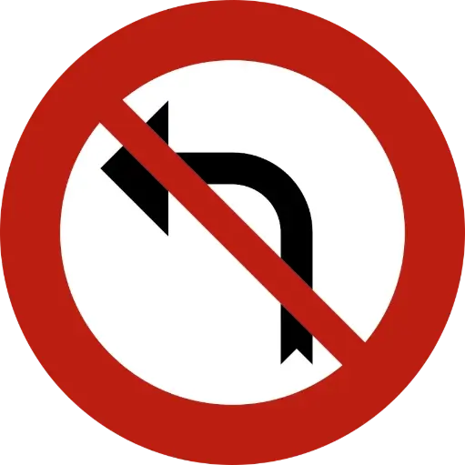 Panneau interdiction de tourner à gauche