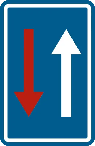 Panneau signaux priorité - passage étroit